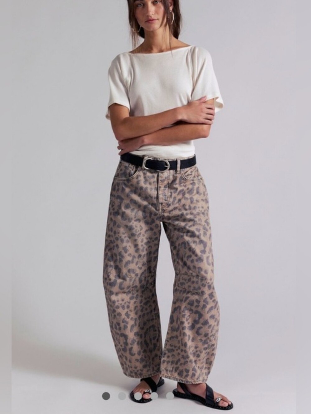 We The Free Good Luck Barrel Printed Jeans Leopard 26
